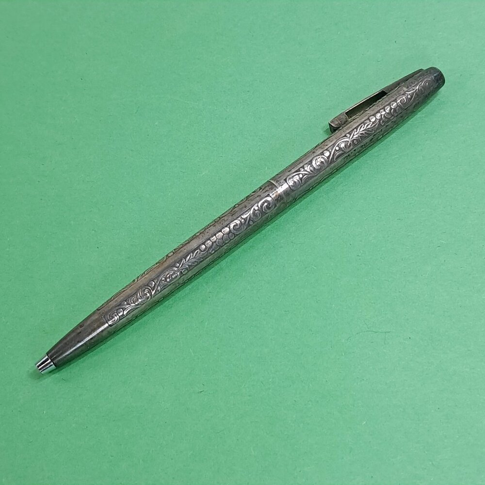 Vintage Sheaffer‎ Sterling Silver pen grapes leaves vines White Dot Ballpoint